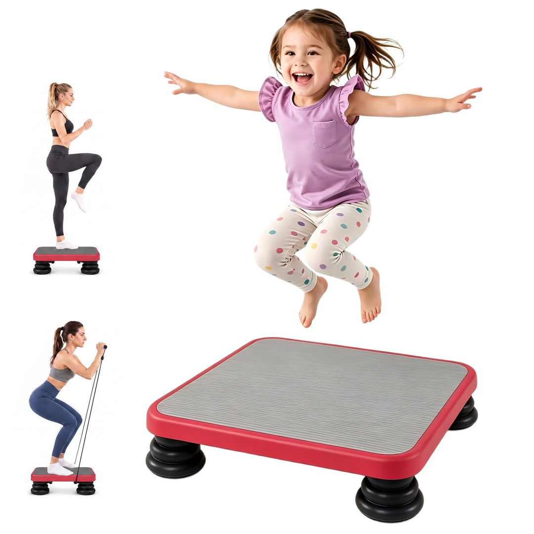 GYMAX Mini Trampoline | 330 LBS Bounce Board with Elastic Rope