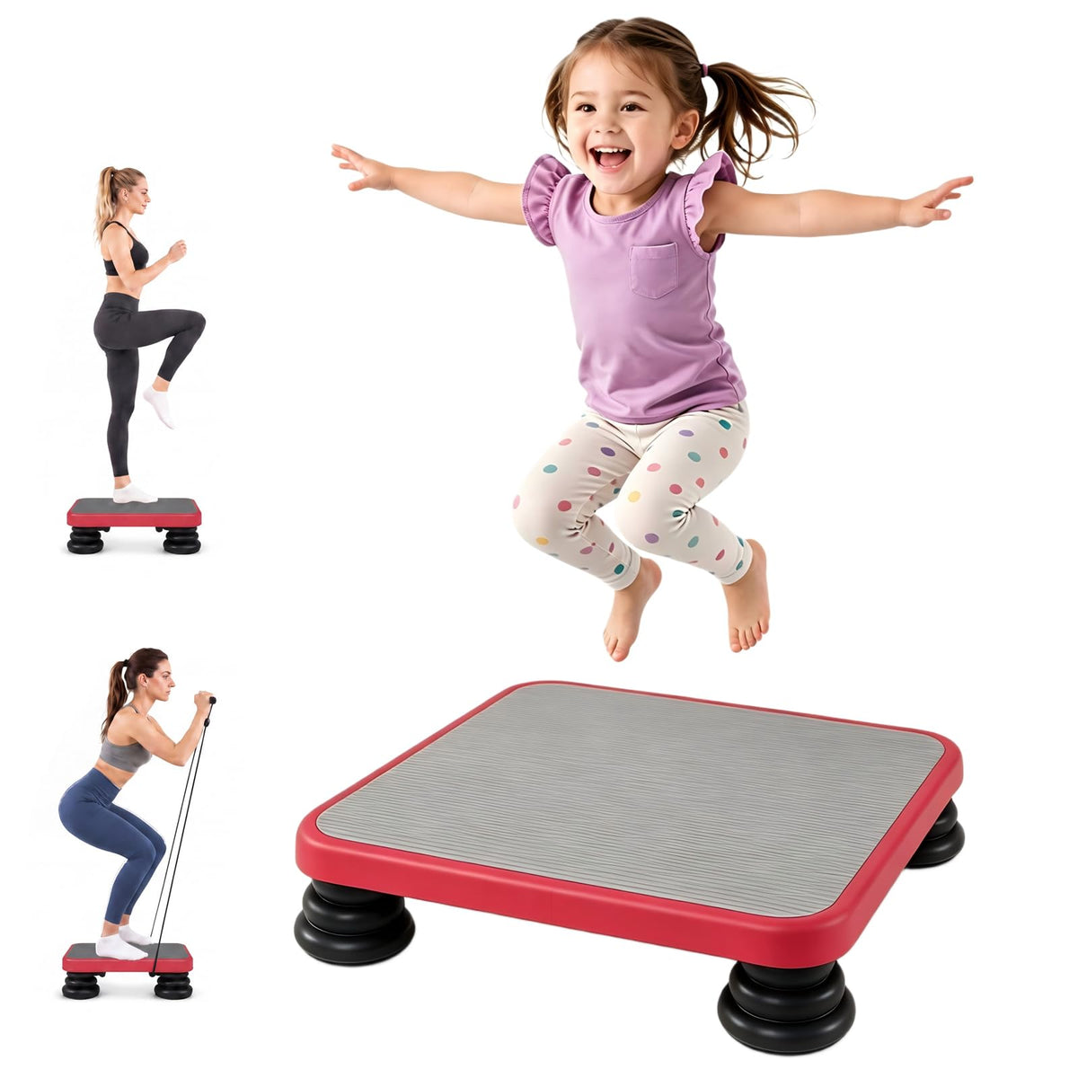 GYMAX Mini Trampoline | 330 LBS Bounce Board with Elastic Rope