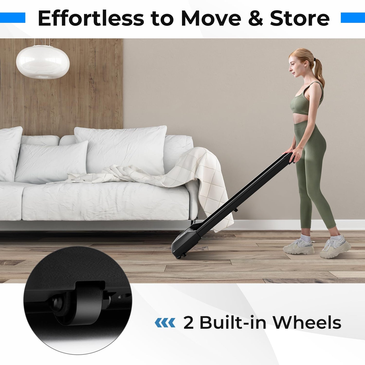 GYMAX Walking Pad, 2.25HP Under Desk Treadmill with LED Display, Remote Control & 7-Layer Belt