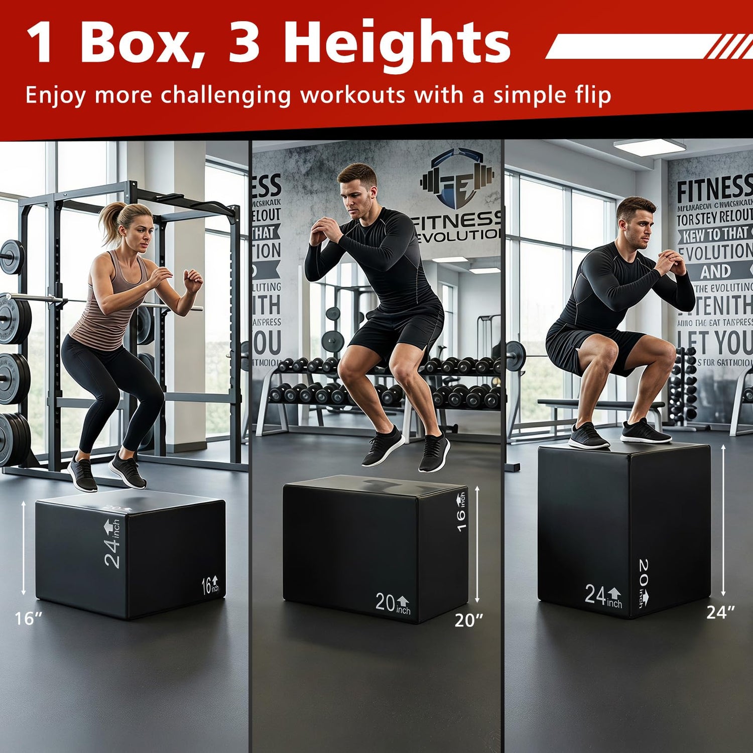 GYMAX Plyometric Jump Box High Density Foam Plyo Box ( 24 x 20 x 16 inch )