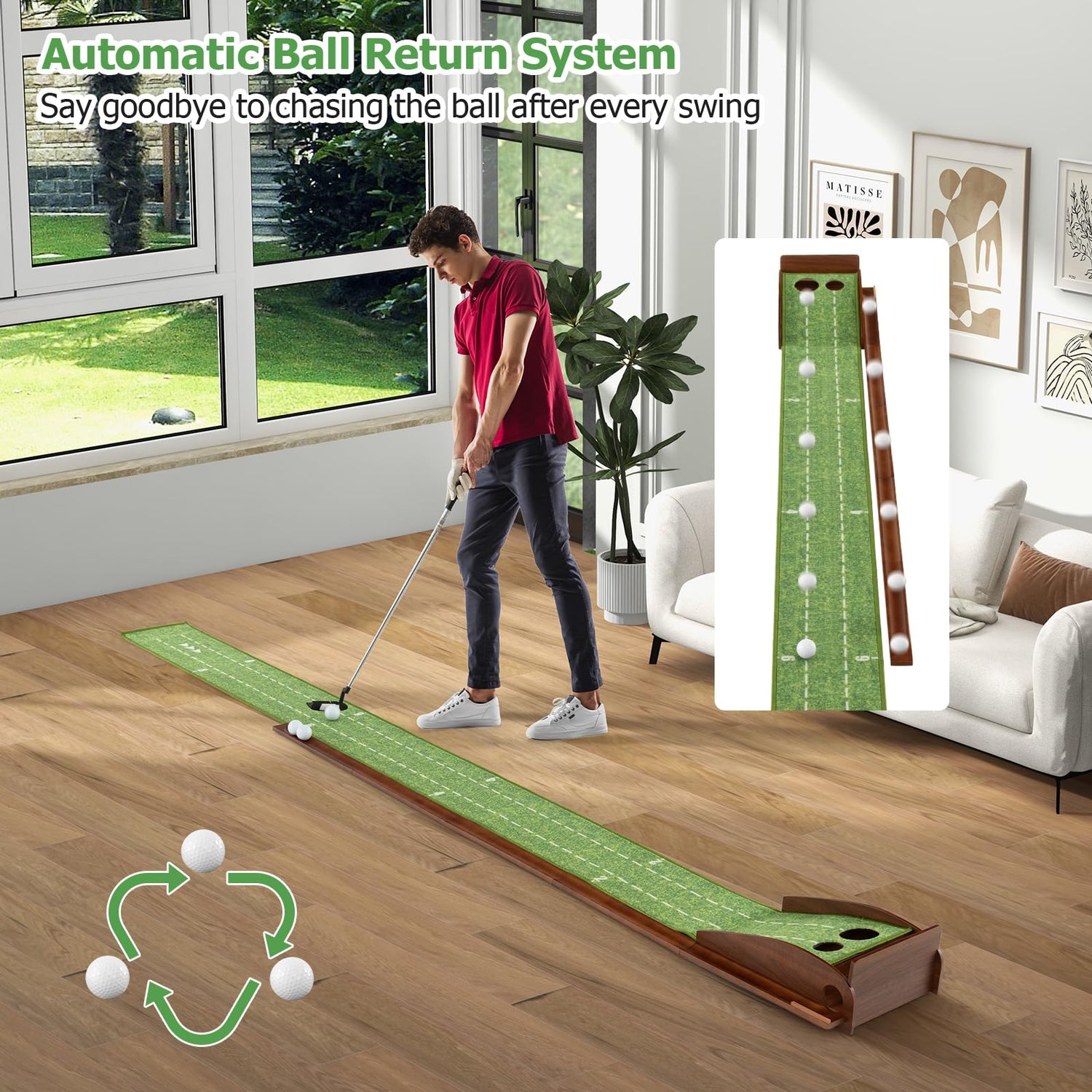 Golf Putting Green Indoor with 2/3 Hole