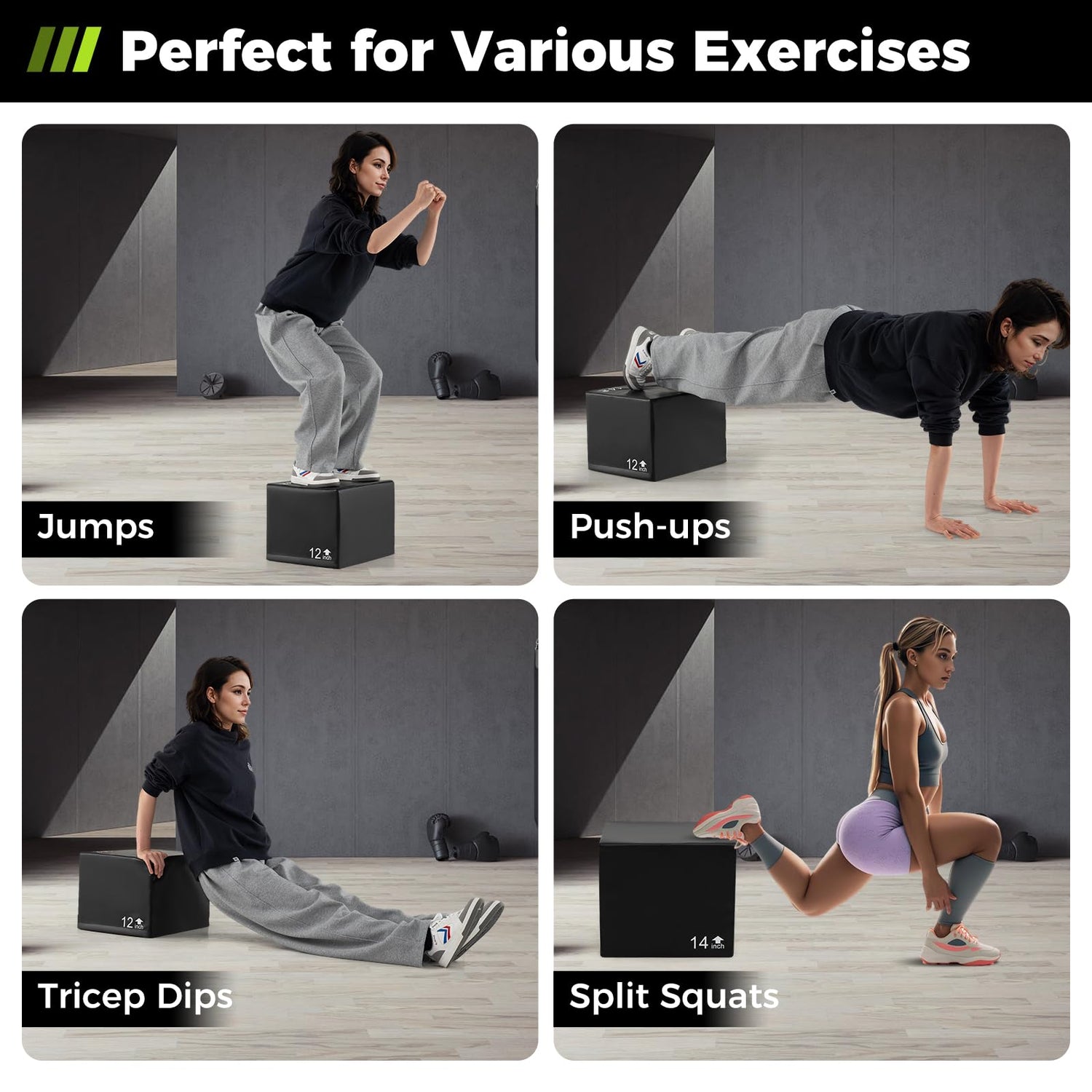 GYMAX Plyometric Jump Box 3 in 1 Plyo Jumping Training Box(16 x 14 x 12)