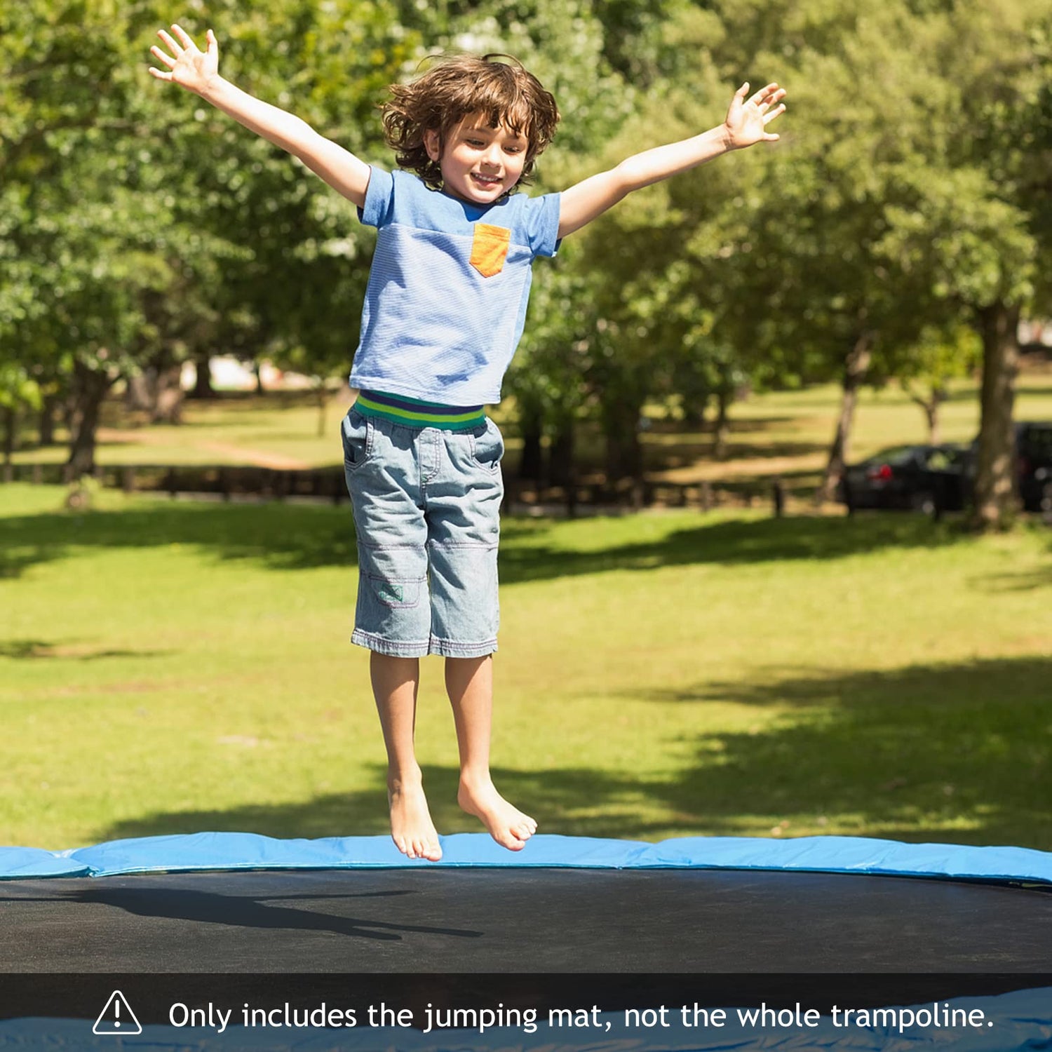 GYMAX Trampoline Mat, 8FT/10FT/12FT/14FT/15FT/16FT Trampoline Accessories Replacement Mat with 42/54/72/80/96/108 V-Rings & 8 Row Stitch