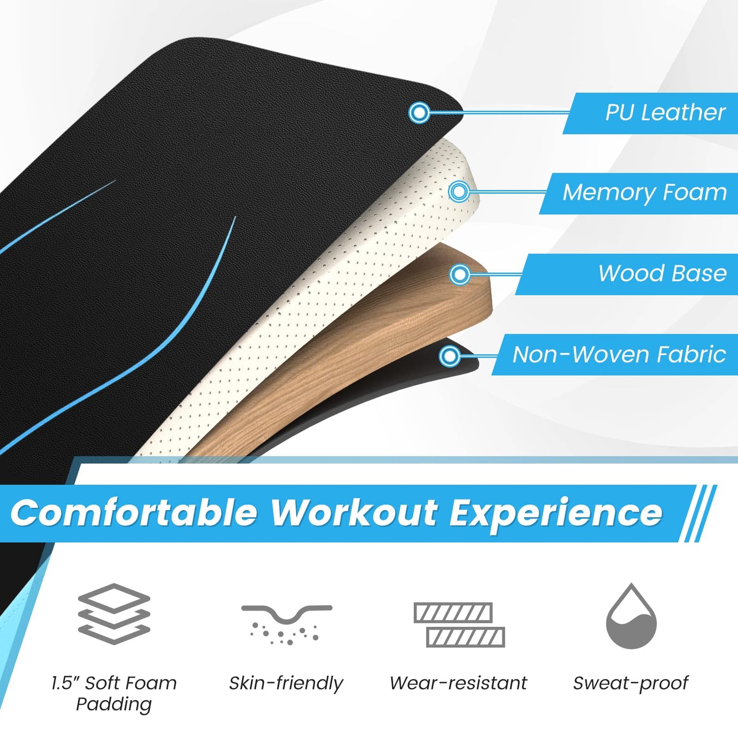 GYMAX Sit up Bench, Folding Adjustable Workout Bench for Ab Exercise, Curved Incline/Decline Slant Bench