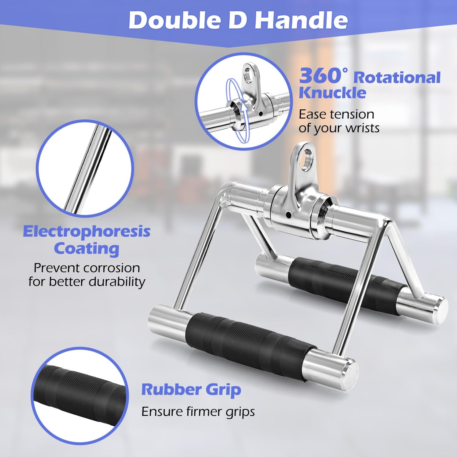 GYMAX Home Gym Accessories, Cable Machine Attachment Set with Snap Hooks