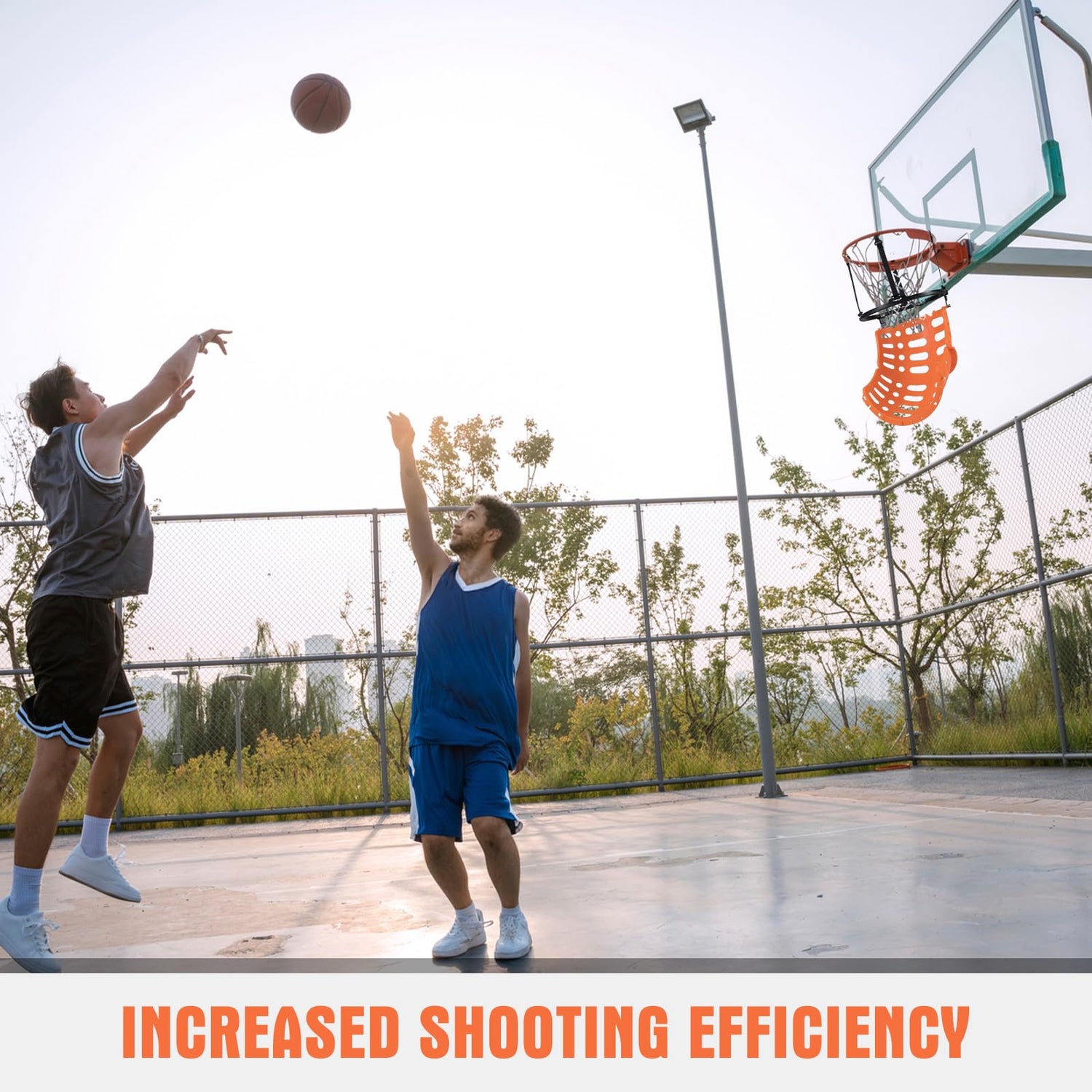 GYMAX Basketball Rebounder 360° Rotatable Basketball Return Attachment