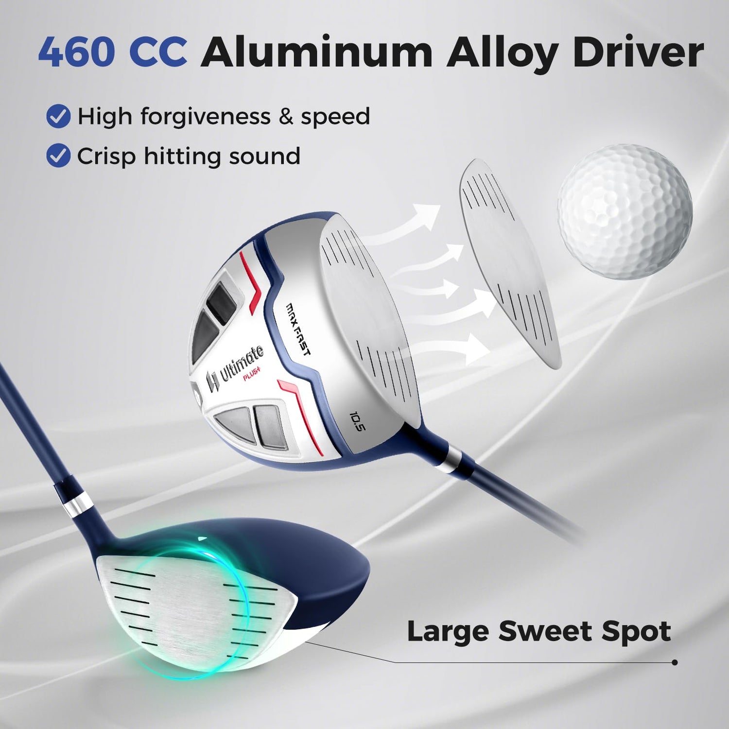 GYMAX Golf Clubs for Men, 16PCS Right Handed Complete Golf Set - 3 Woods (