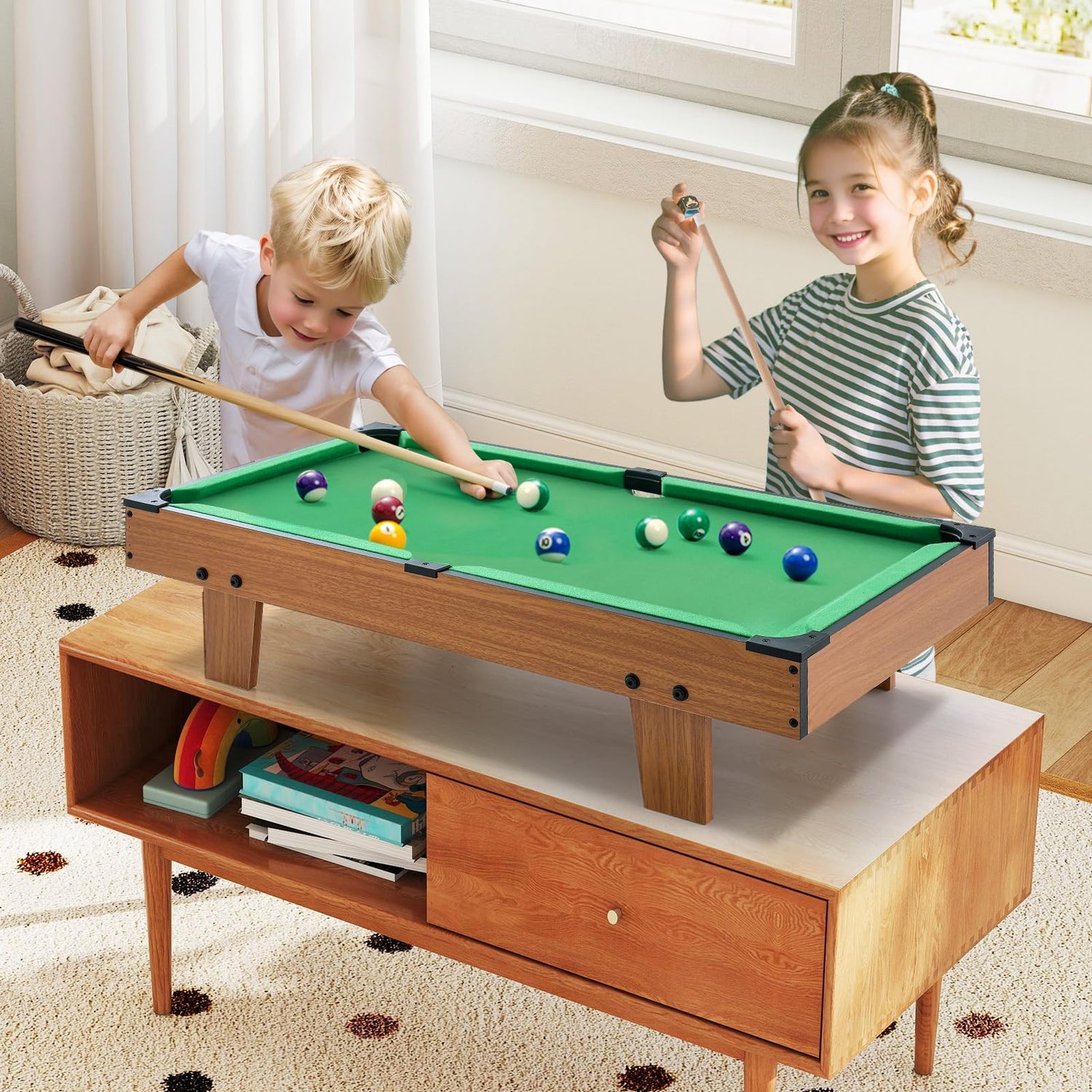 GYMAX 4 in 1 Multi Game Table 32" Combo Game Table Set Includes Foosball