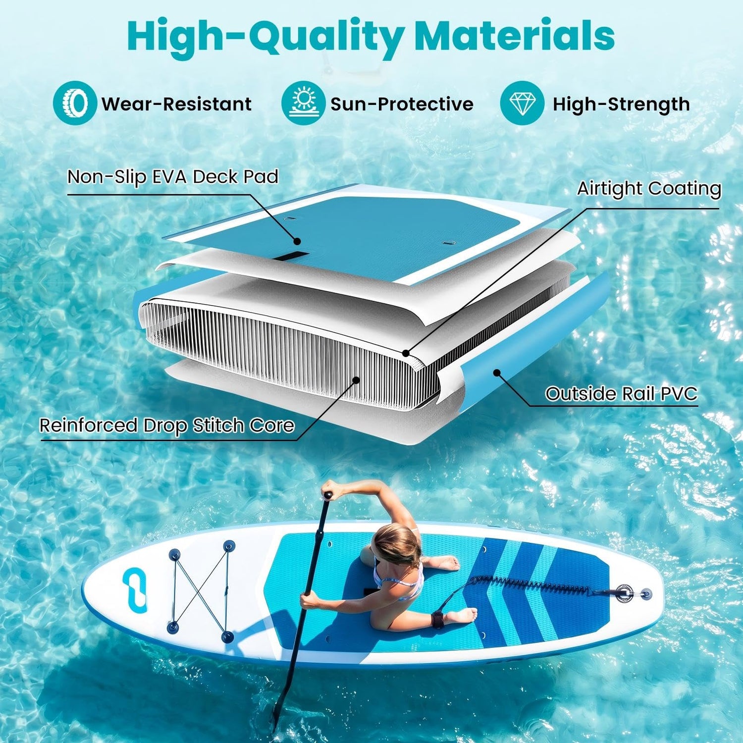 GYMAX 11FT Paddle Board with SUP Accessories