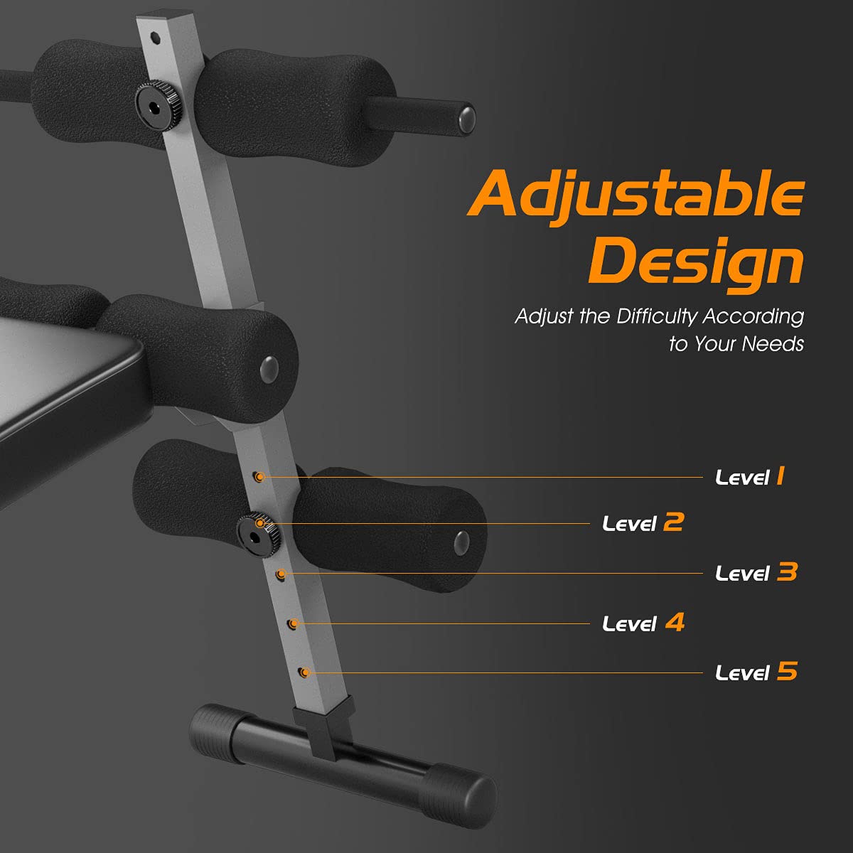 GYMAX Sit Up Bench, 440lbs Adjustable Incline Sit up Bench for Abs, Utility Workout Training Slant Bench for Home Gym