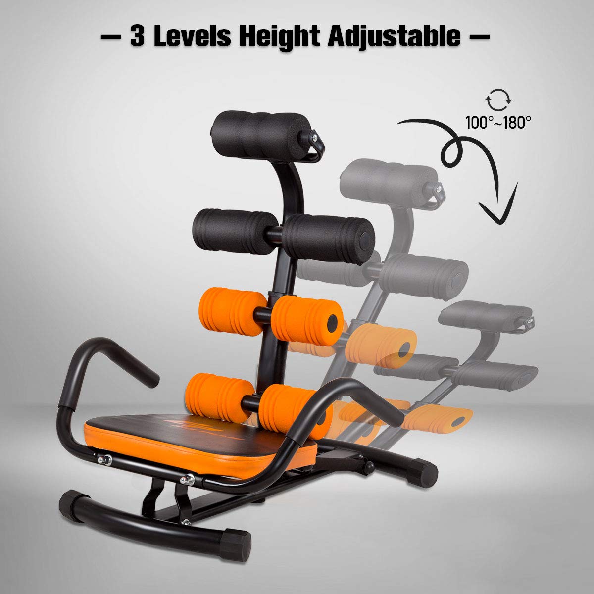 GYMAX Abdominal Twister Trainer, Incline Ab Rocket Exerciser Height Adjustable