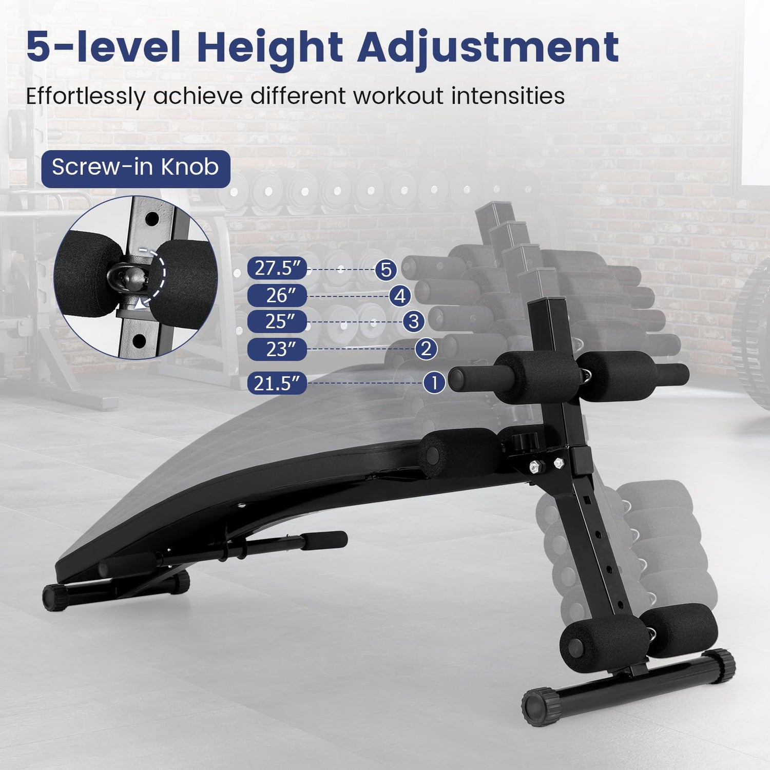 GYMAX Sit up Bench Folding Workout Bench Press for Home Gym