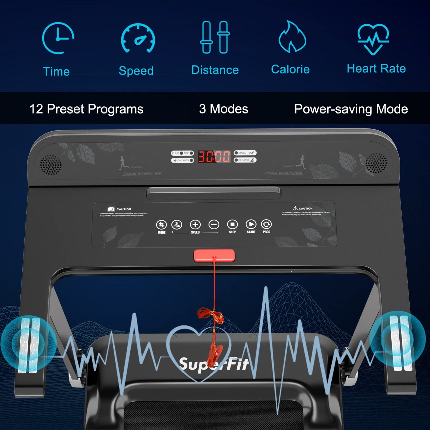 GYMAX Folding Smart APP Control Running Machine