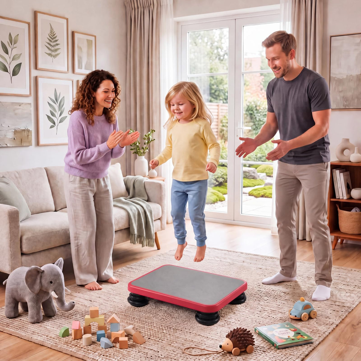 GYMAX Mini Trampoline | 330 LBS Bounce Board with Elastic Rope