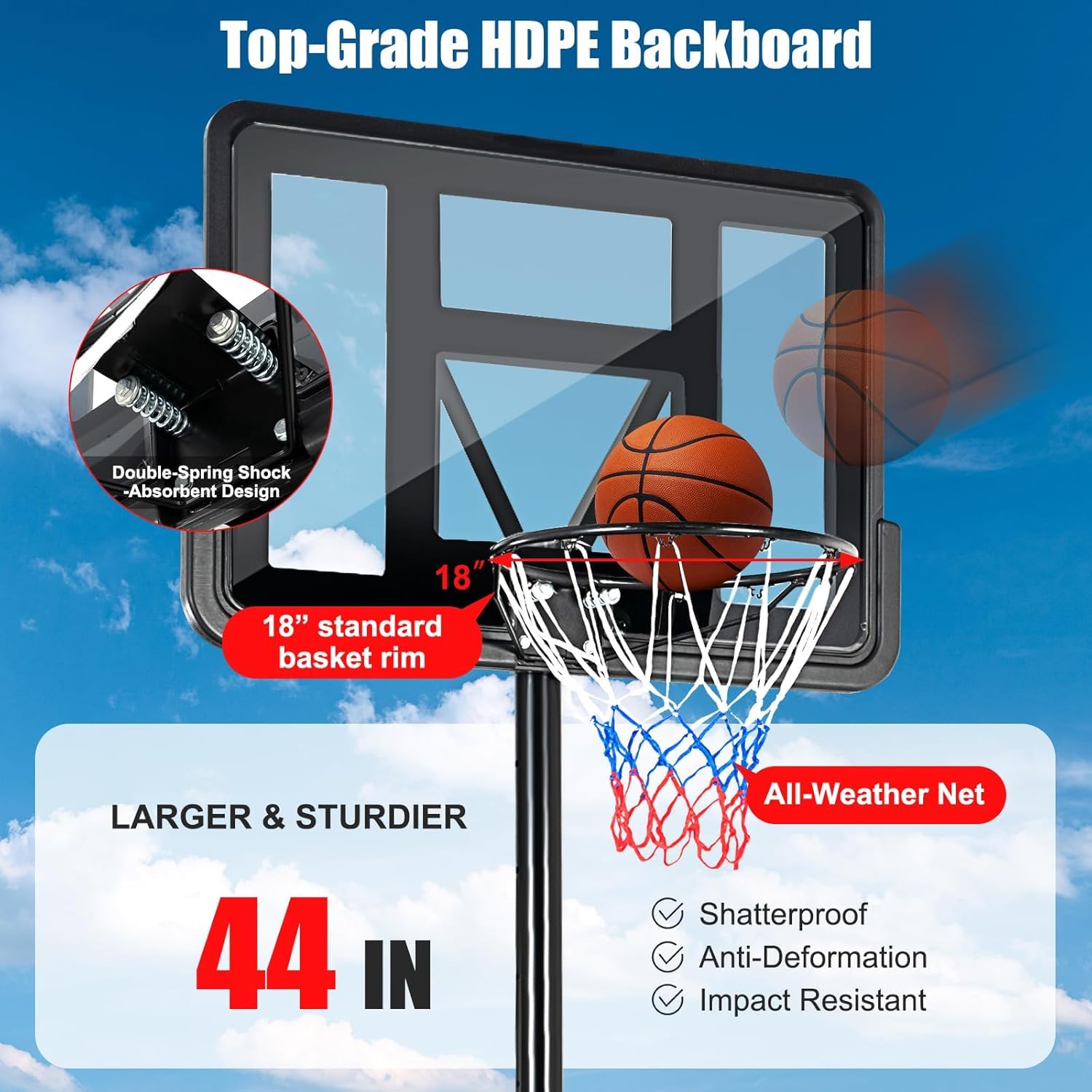 GYMAX Portable Basketball Hoop Outdoor