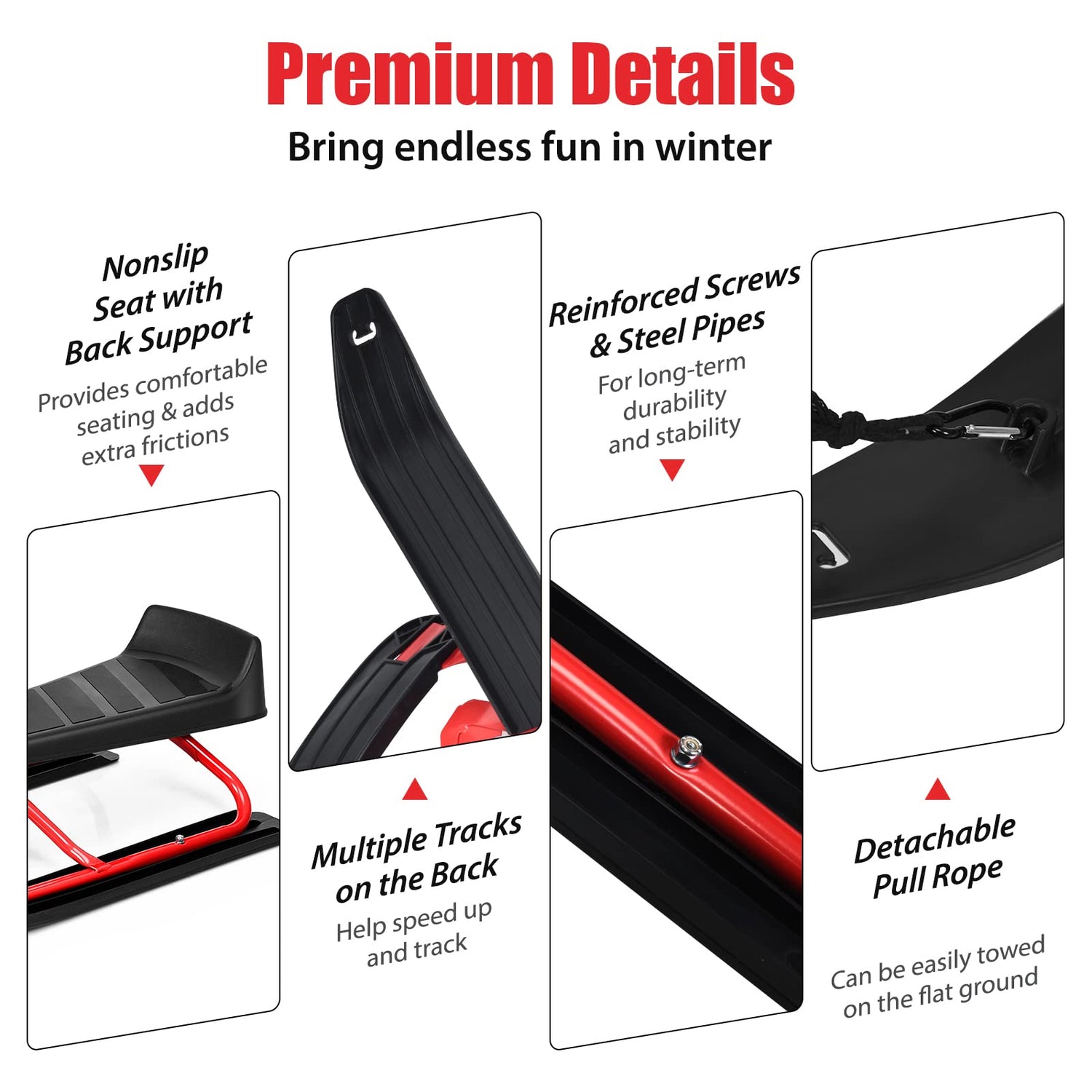 GYMAX Snow Racer Sled