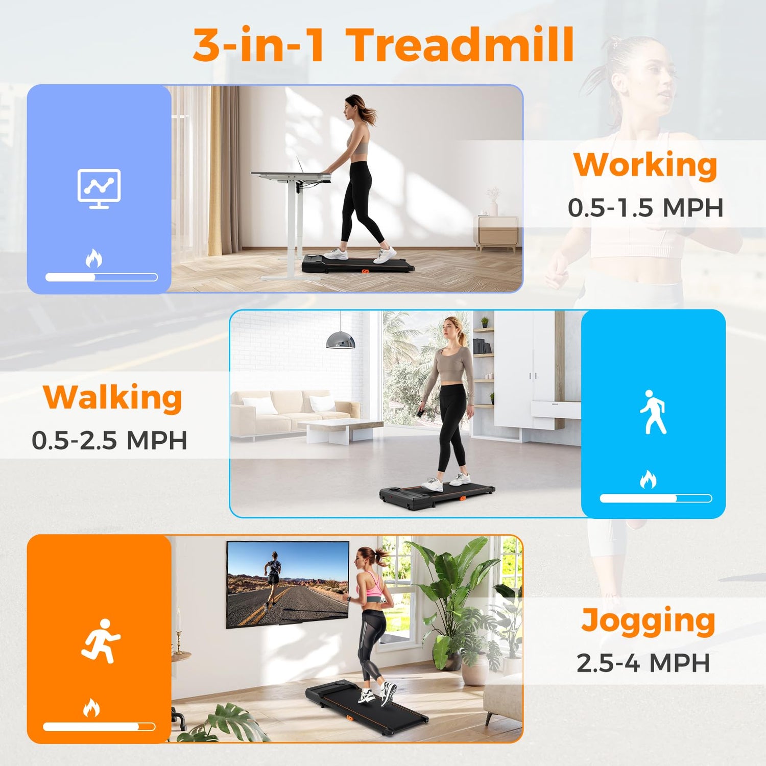 GYMAX Walking Pad 340lbs 3 in 1 Treadmill with Remote & LED Display