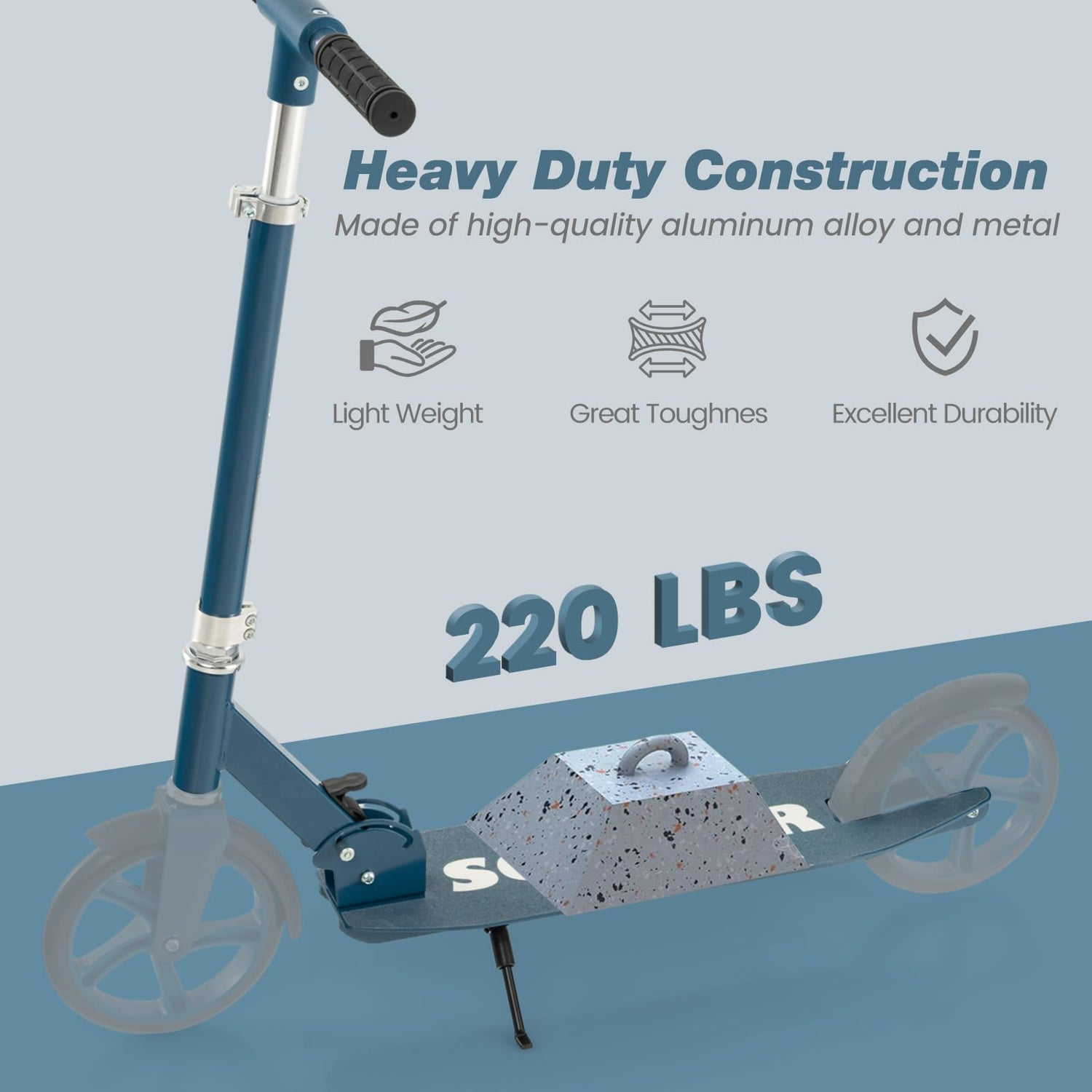 GYMAX Scooter for Kids 8+ Teens & Adults 220LBS Folding Kick Scooters