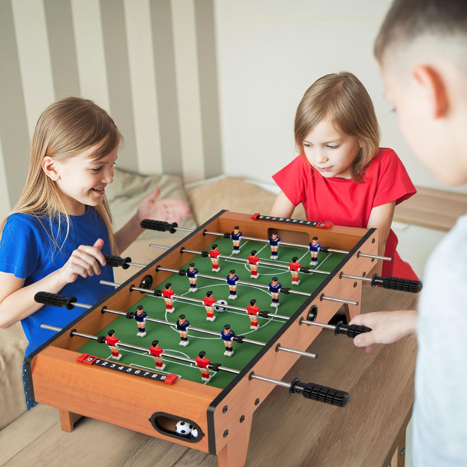 GYMAX Foosball Table, 27" Table Top Foosball with 2 Footballs