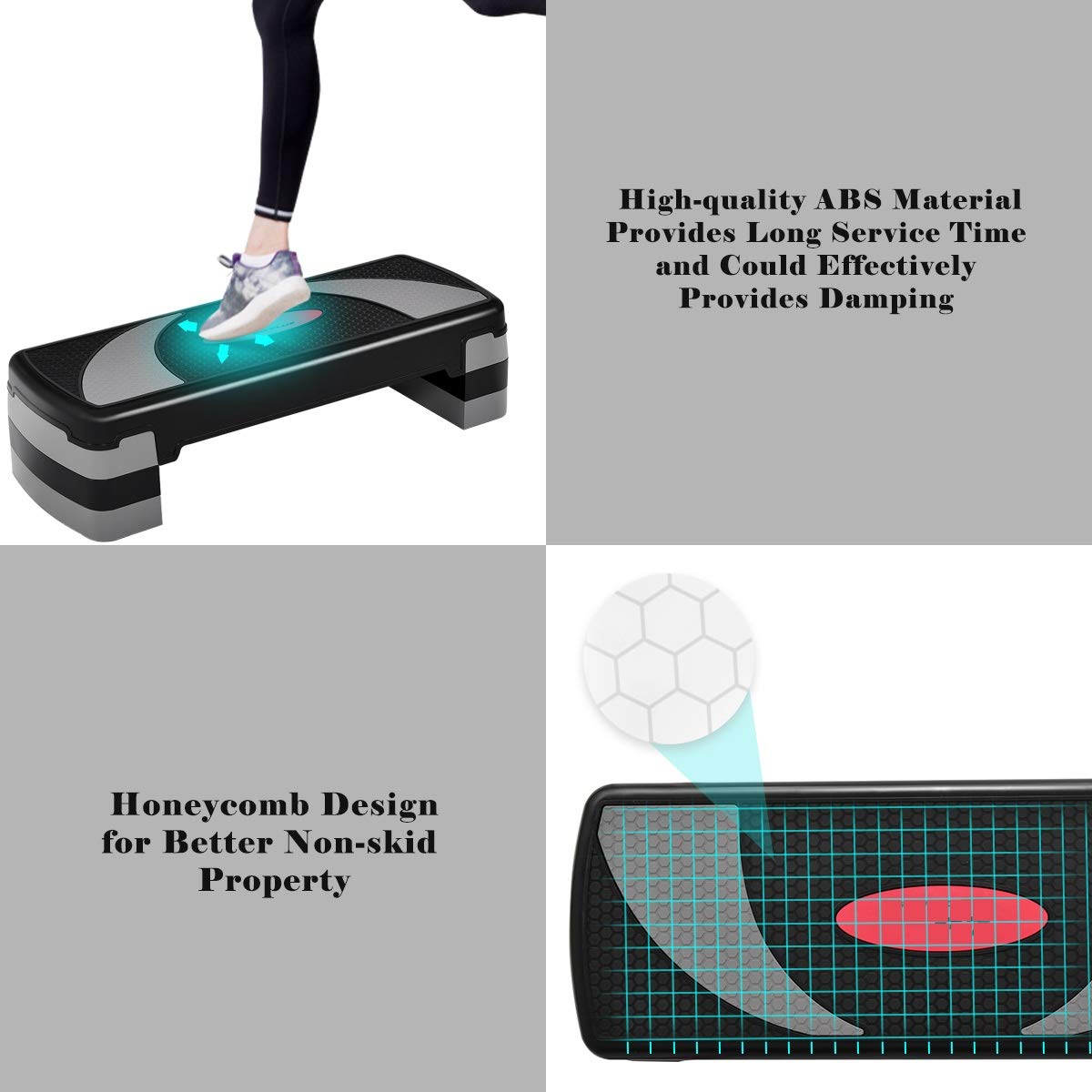 Adjustable Aerobic Stepper for Cardio Fitness & Exercise