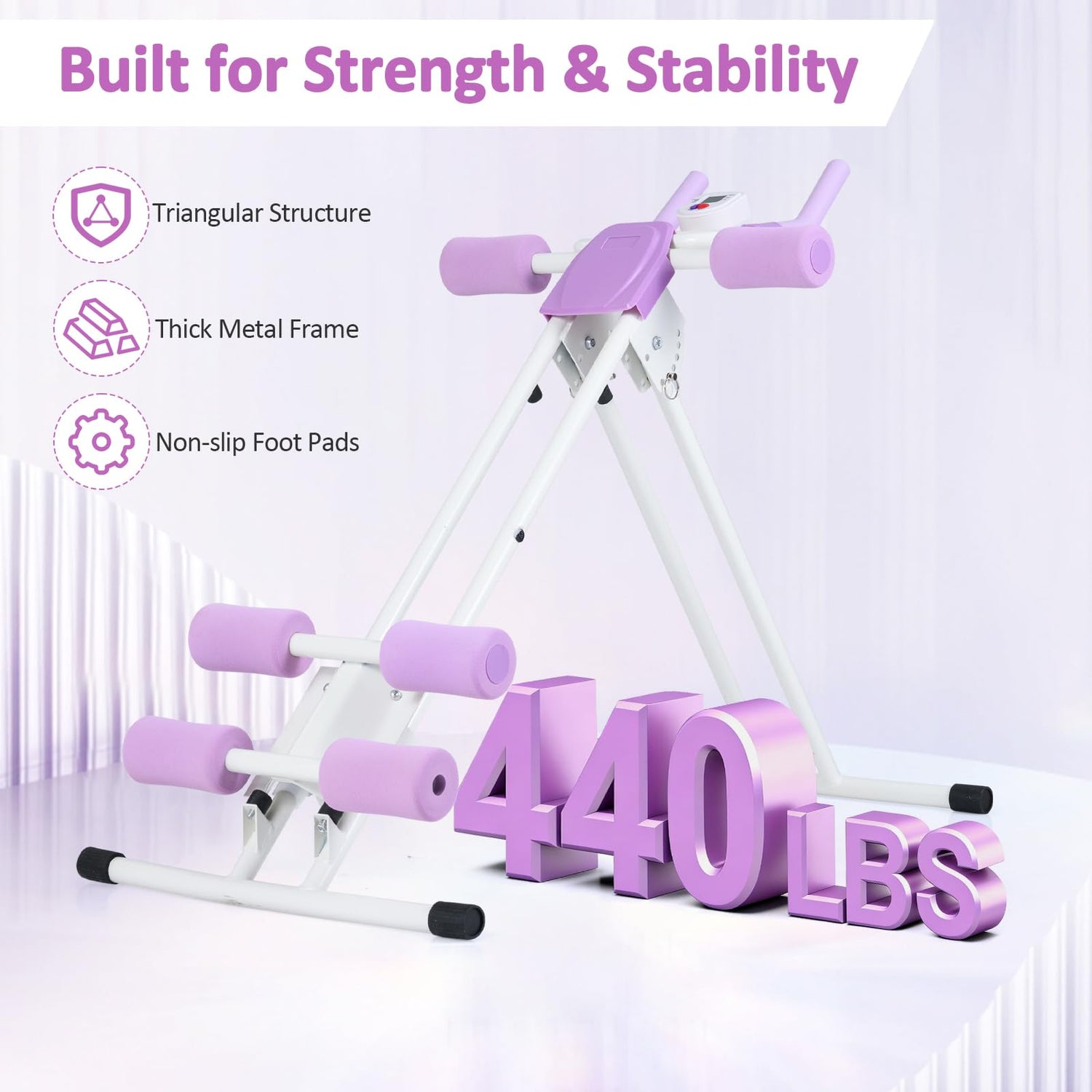 GYMAX Ab Machine 440LBS Abdominal Workout Equipment with LCD Monitor