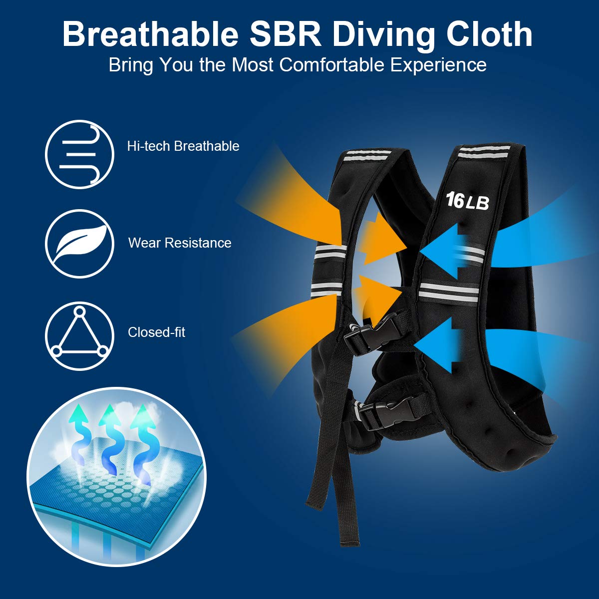 16lbs/30lbs Adjustable Weight Vest for Men & Women