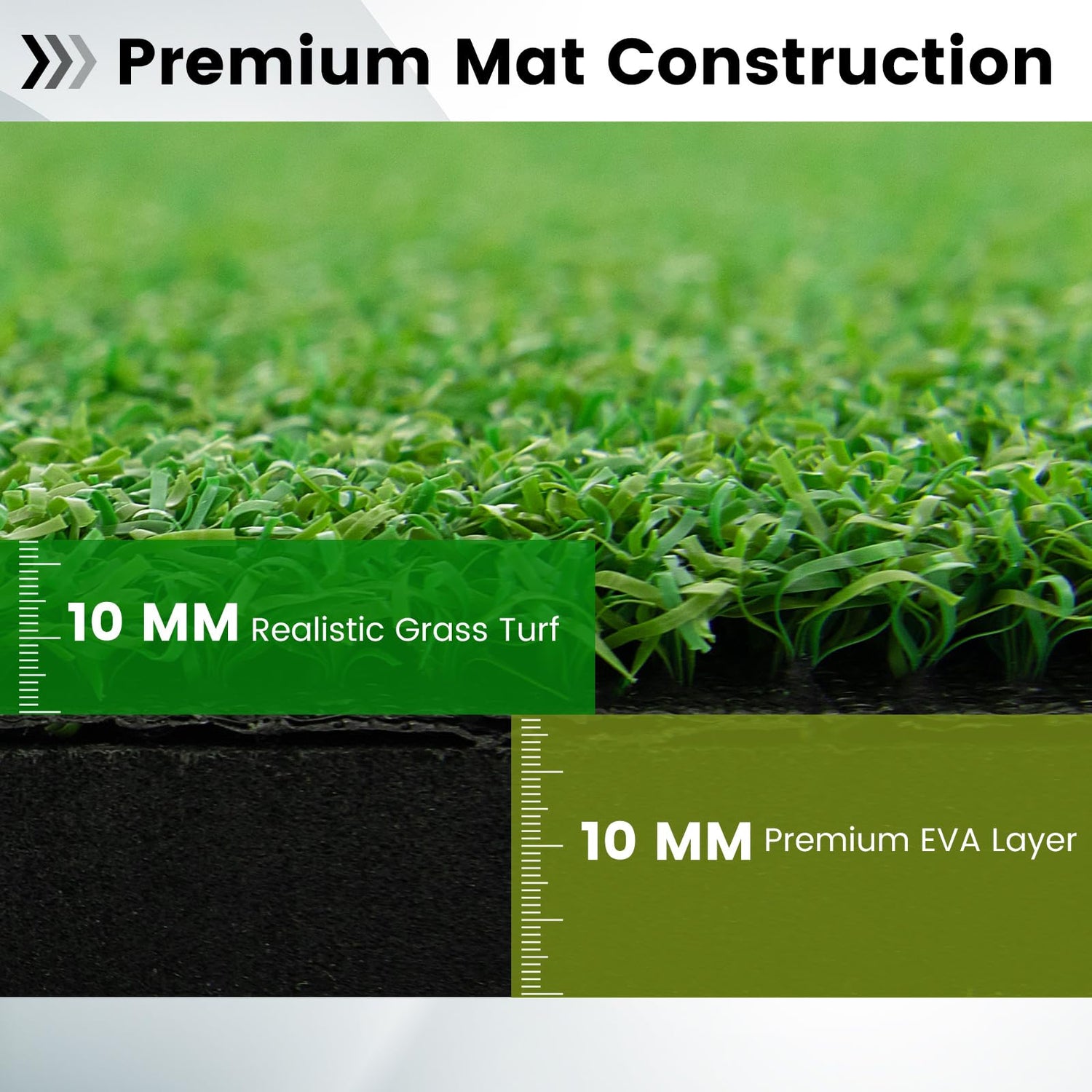 GYMAX Golf Mat, Artificial Turf Golf Hitting Mat w/ 2 Alignment Sticks & 2 Rubber Tees