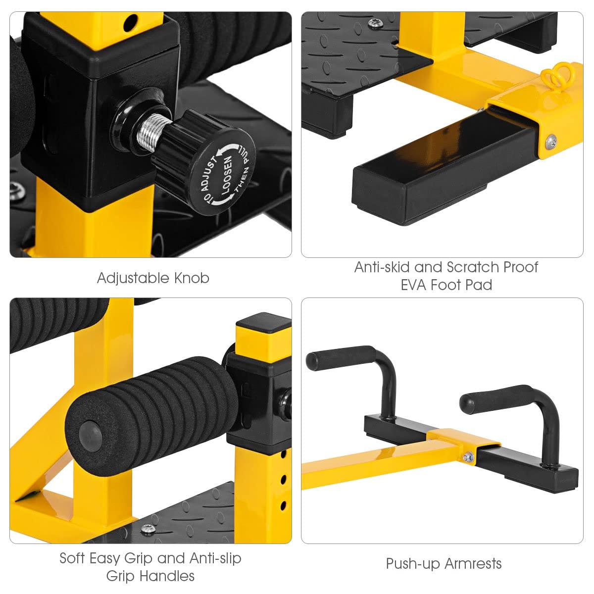 GYMAX Sissy Squat Machine, 3-in-1 Deep Sissy Squat Machine with Strap Circles & Adjustable Height