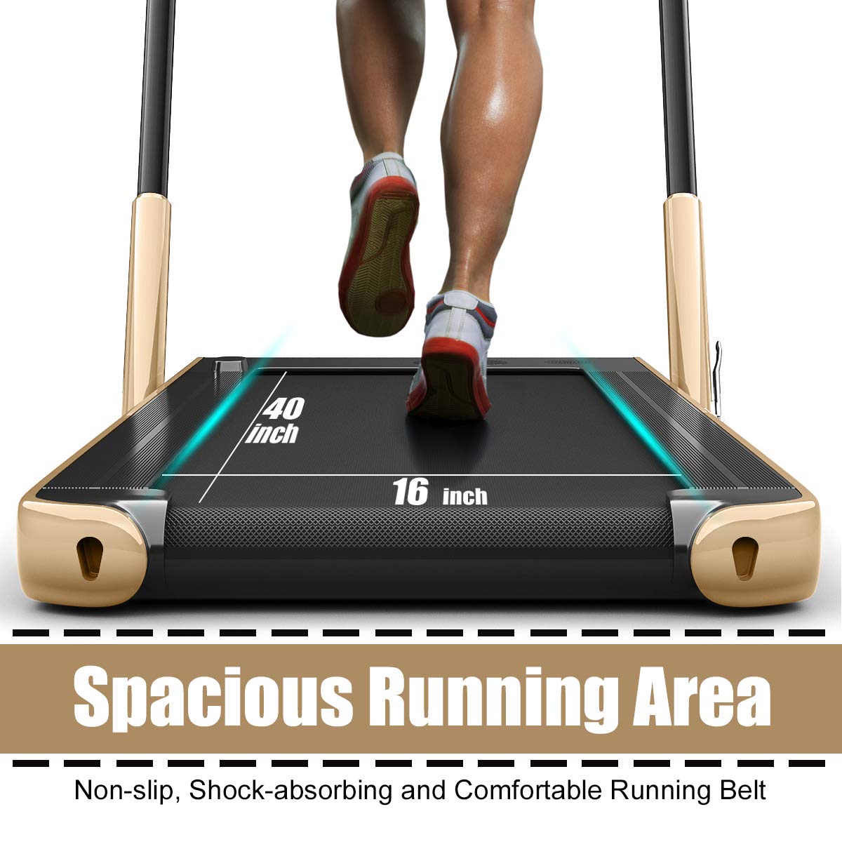 GYMAX Walking Pad 2 in 1 Free Installation Under Desk Treadmill