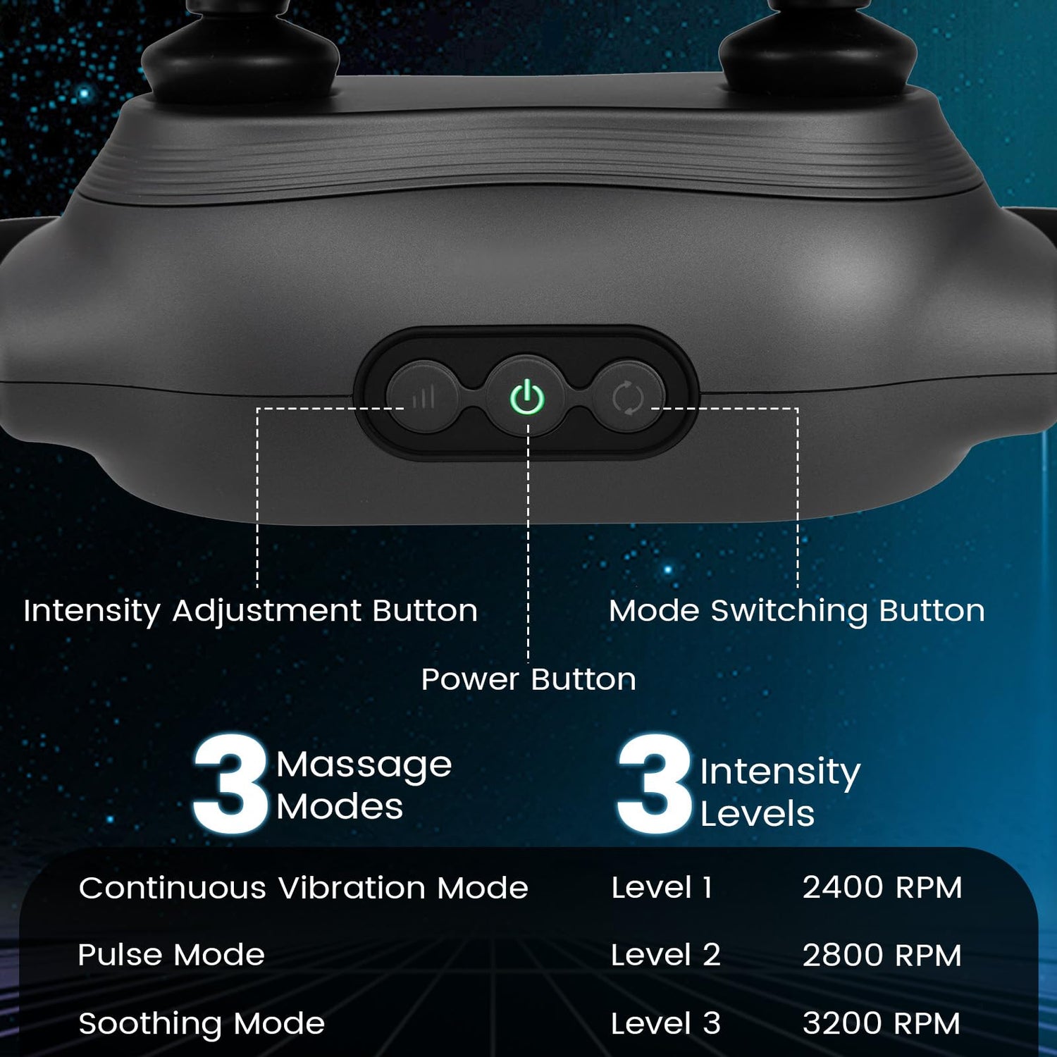 GYMAX Massage Gun, Handhold Cordless Deep Tissue Massager with 3 Heads, 3 Modes, 2.5-Hour Runtime & 15-min Auto-off Timer