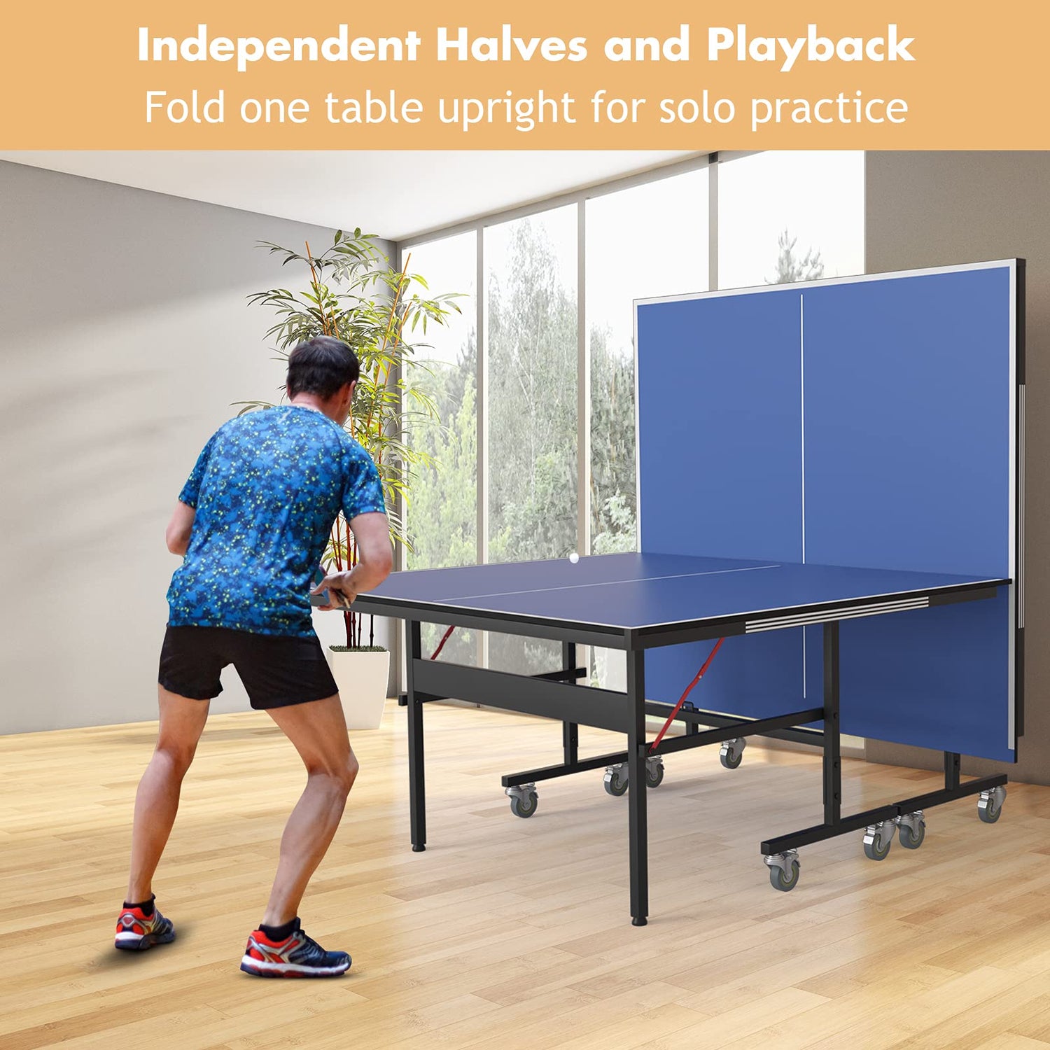 GYMAX Professional Table Tennis Table Set 10 Minutes Assembly Quick