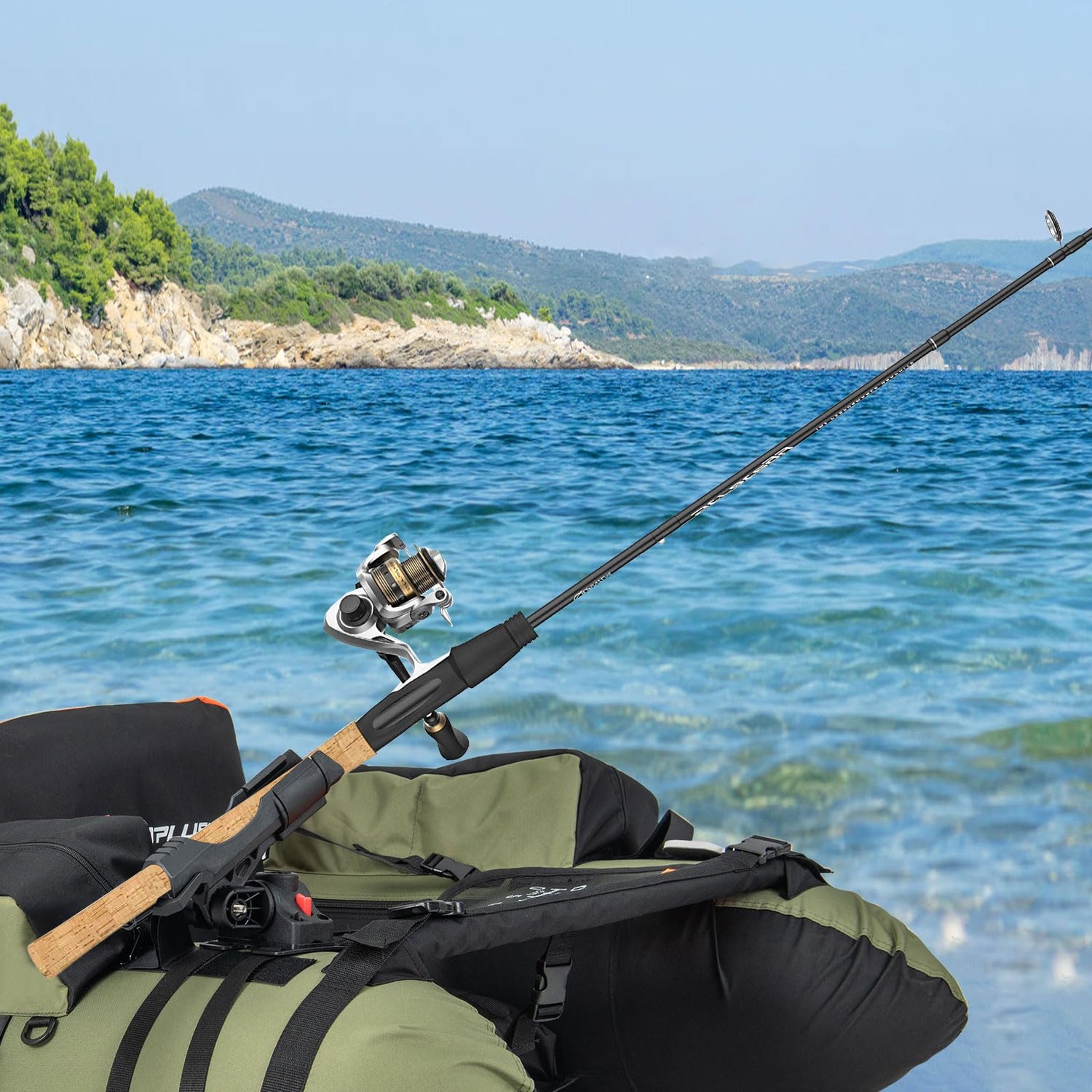 GYMAX Fishing Rod Holder, Boat Kayak Accessories Set with Rod Holder, Anchor Lock Release System