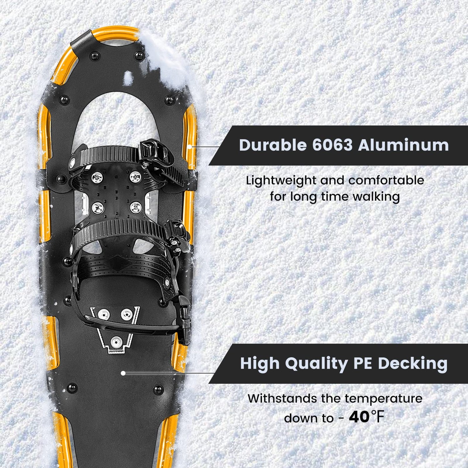 GYMAX  21/25/30 inch 3 in 1 Snowshoes Trekking Poles Bundle