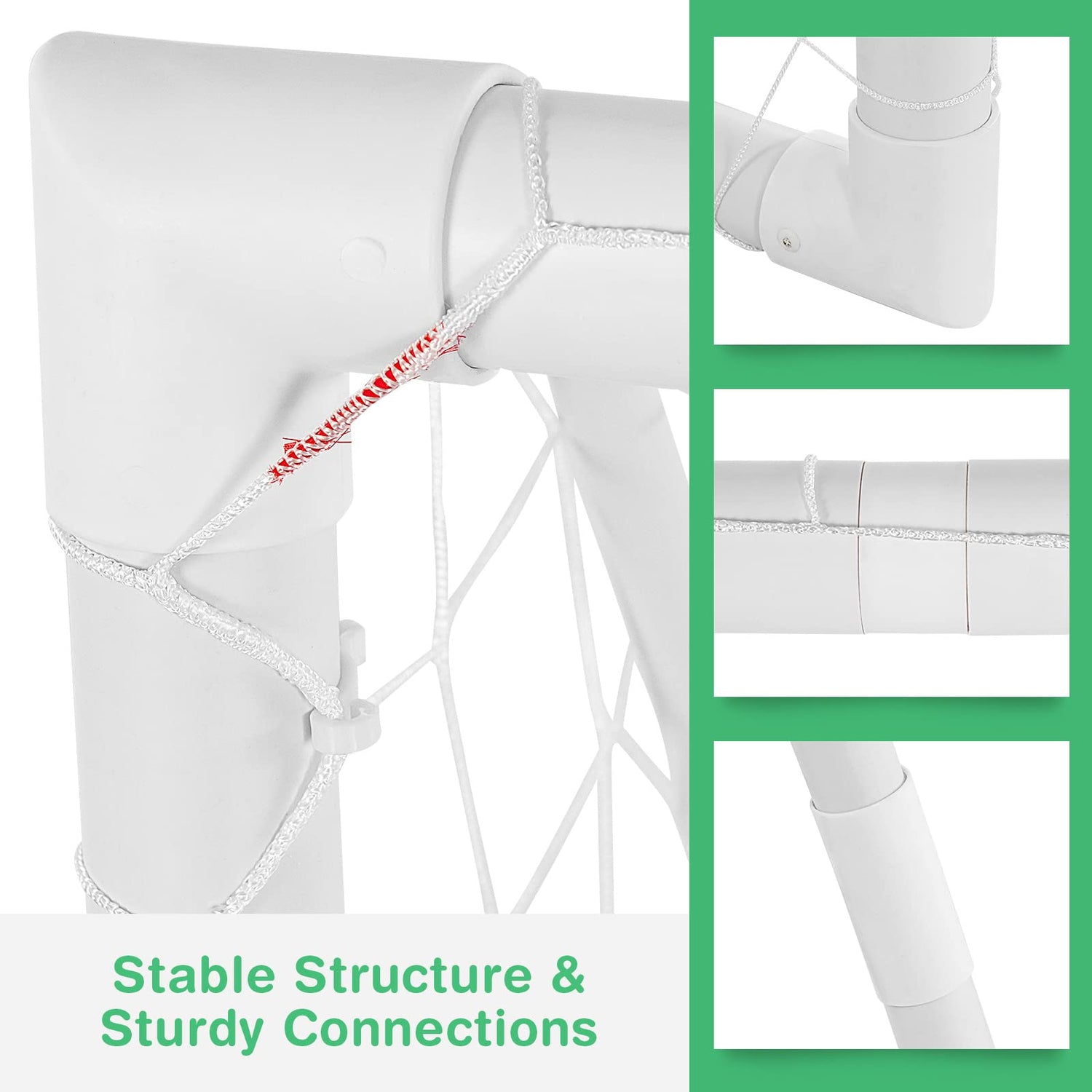 GYMAX Soccer Goal, Soccer Goals for Backyard with All Weather Net, Ground Stake & Zip Ties