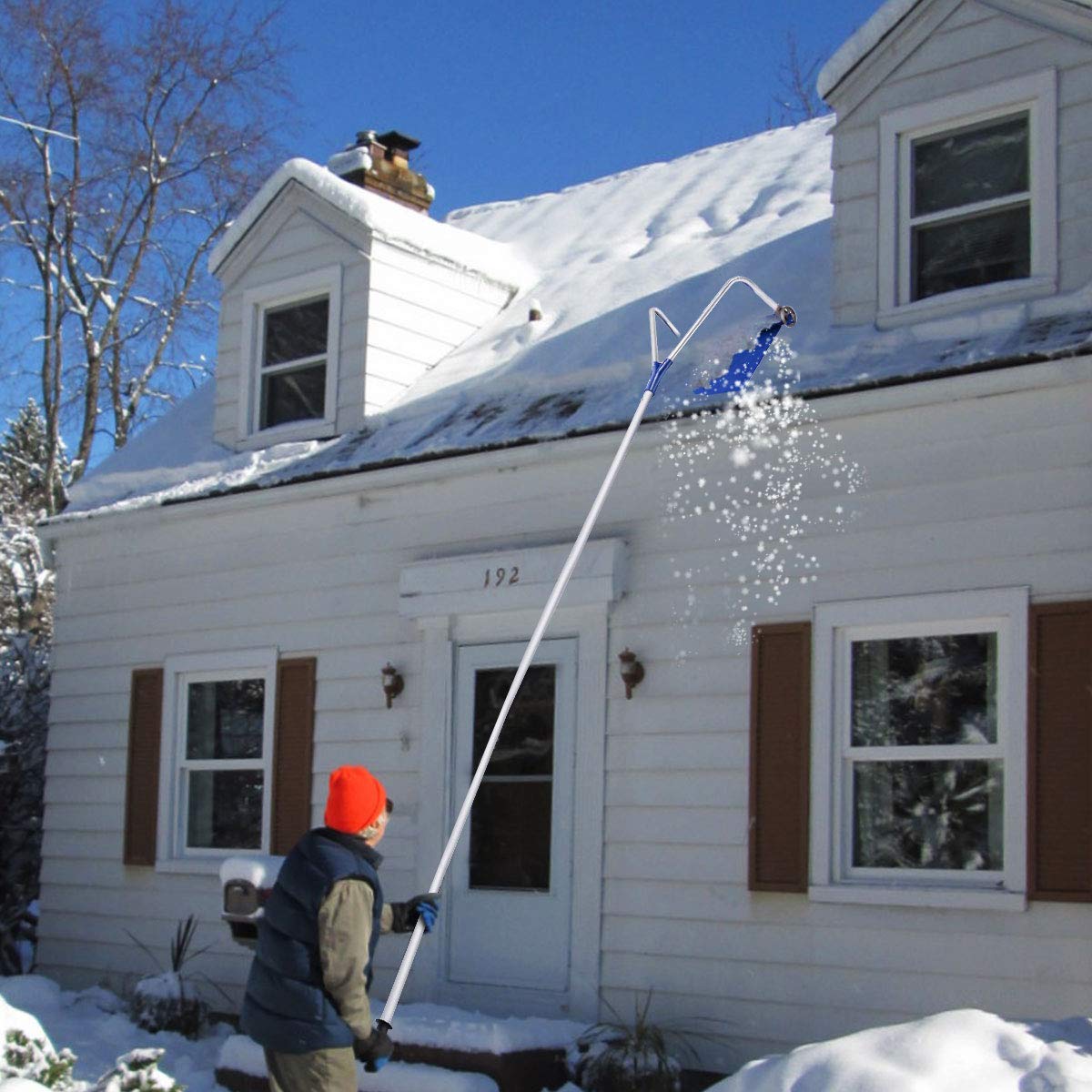 GYMAX Snow Rake for Roof Extendable Handle