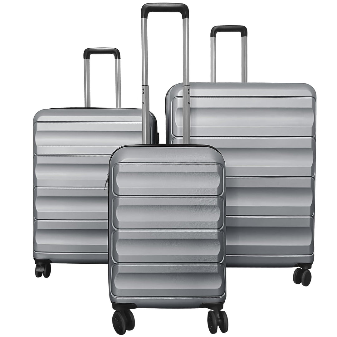 GYMAX Wide Stripe Luggage Sets 3 Pieces