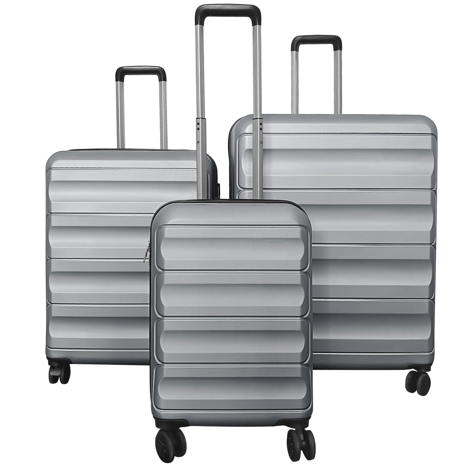 GYMAX Wide Stripe Luggage Sets 3 Pieces