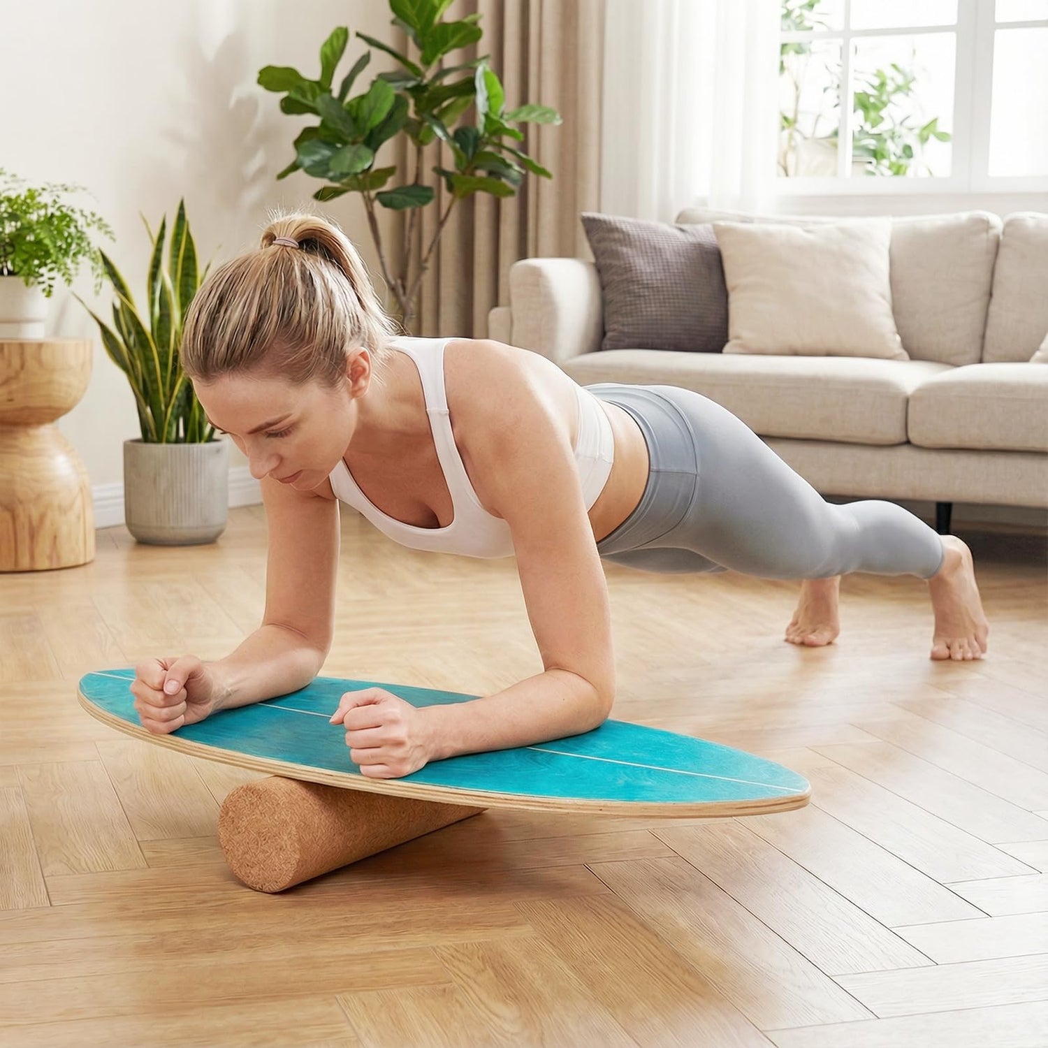 GYMAX Balance Board for Adults Wooden Exercise Balancing Stability Trainer for Improve Balance