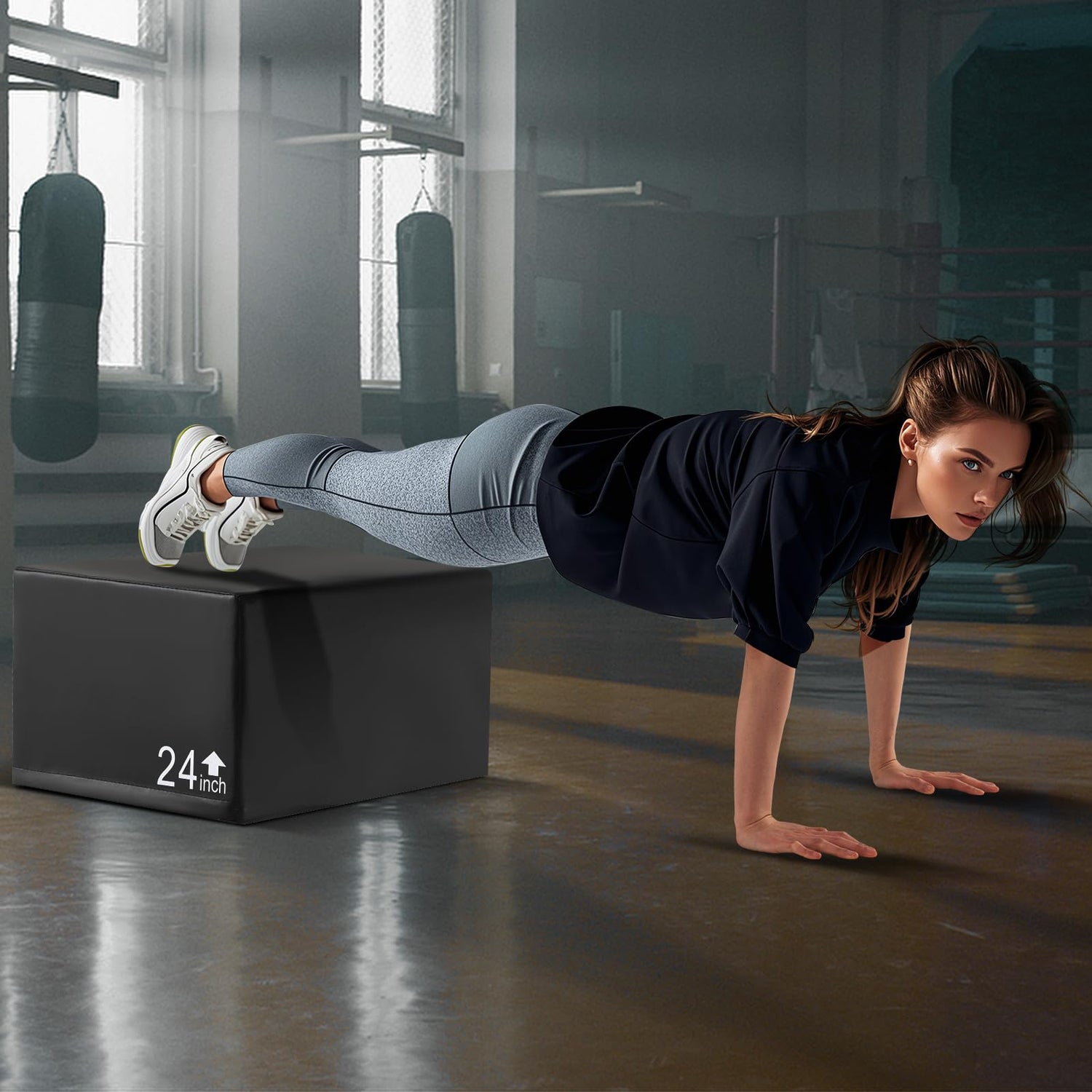 3 in 1 Plyo Jumping Training Box with Non-Slip & Easy-to-Clean PU Cover